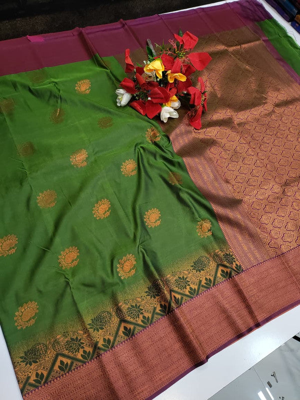 Rudra Soft Silk saree for women featuring elegant soft silk fabric with graceful traditional design suitable for weddings receptions and festive occasions, Full View