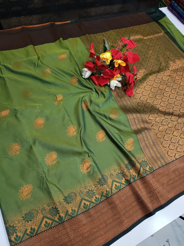 Rudra Soft Silk saree for women featuring elegant soft silk fabric with graceful traditional design suitable for weddings receptions and festive occasions, Full View