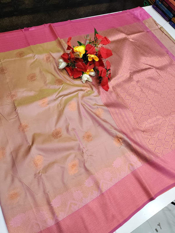 Rudra Soft Silk saree for women featuring elegant soft silk fabric with graceful traditional design suitable for weddings receptions and festive occasions, Full View