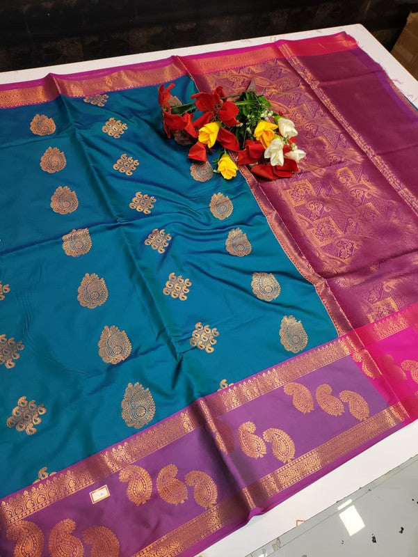 Vani Soft Silk Collection saree in elegant traditional soft silk design for wedding and festive wear from Sri Sakthi Pugazh Tex Salem Tamil Nadu