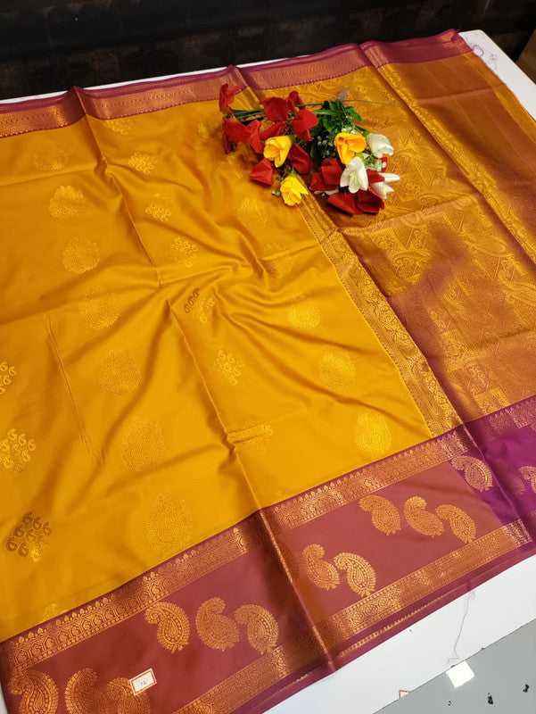 Vani Soft Silk Collection saree in elegant traditional soft silk design for wedding and festive wear from Sri Sakthi Pugazh Tex Salem Tamil Nadu
