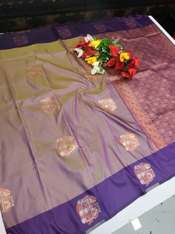 Dhaniya Soft Silk Collection saree with elegant traditional soft silk design for wedding and festive wear from Sri Sakthi Pugazh Tex Salem Tamil Nadu