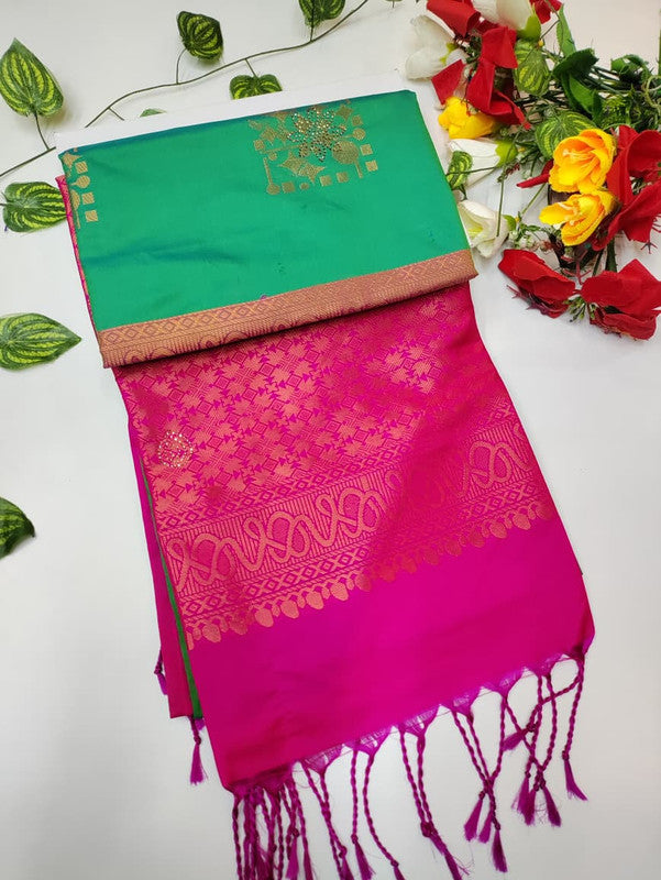 Mehandi Luxury  Stone Work Saree MRS08