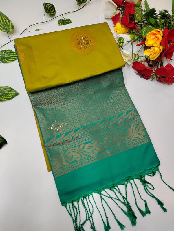 Mehandi Luxury  Stone Work Saree MRS13