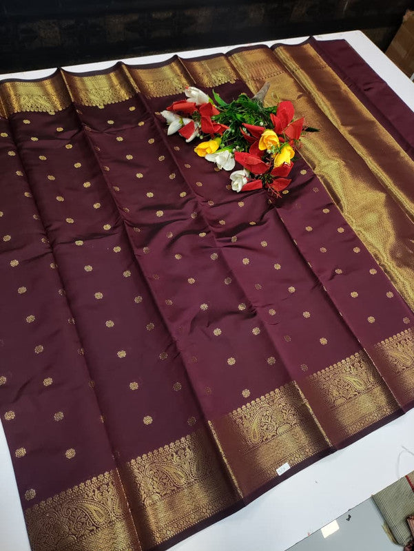 Varanasi Rust Brown Saree FV22