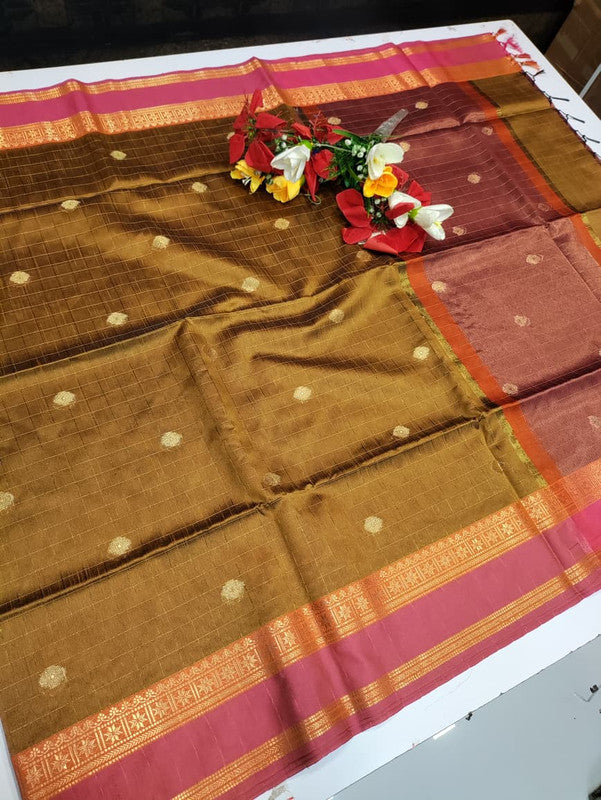 Banarasi  Fancy Checked Saree FV13