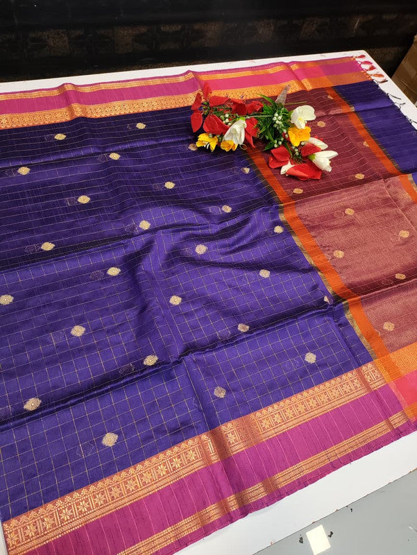 Varanasi Fancy Checked Saree FV15