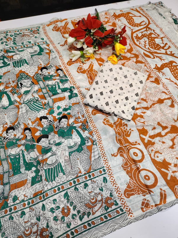 Kalamkari Cotton Saree LKC56
