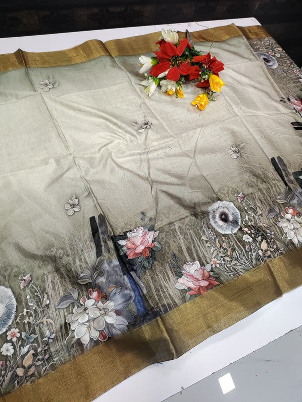Ivory Fancy Saree VFS04