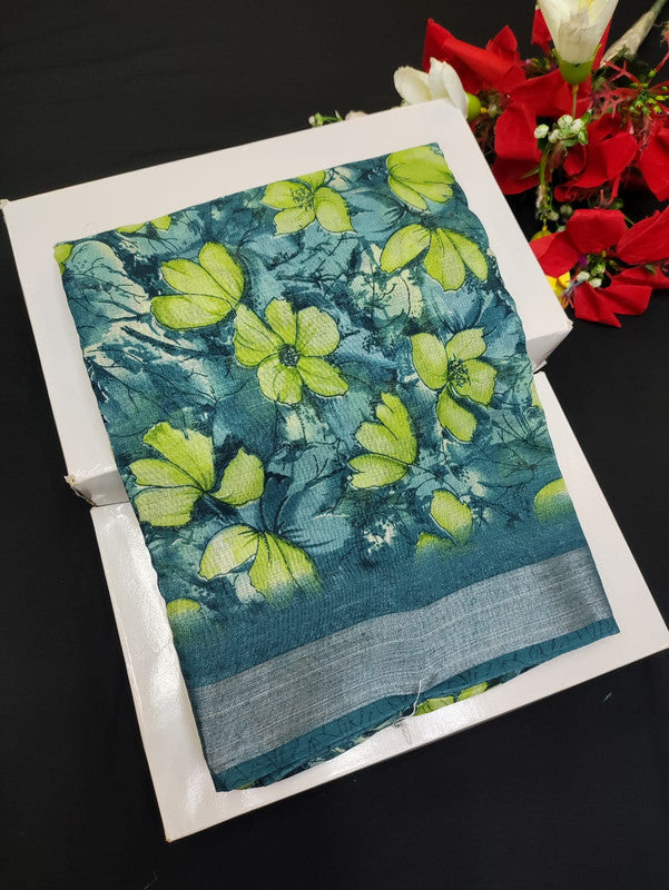 Soft Linen Aadi Offer printed saree for festive and office wear