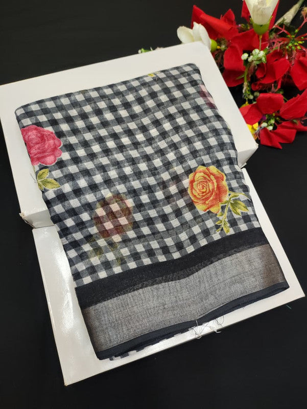 Soft Linen Aadi Offer printed saree for festive and office wear