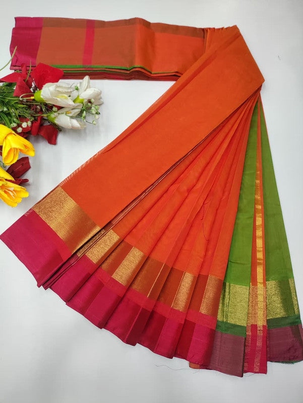 Plain Cotton Saree | Zari Border | PNC33 - Sri Sakthi Pugazh Tex PNC33 - Cotton
