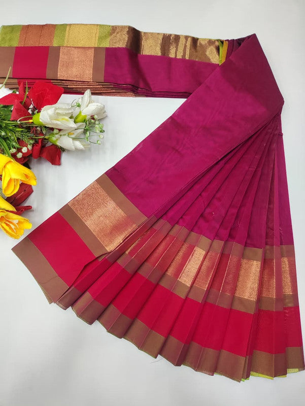 Plain Cotton Saree | Zari Border | PNC33 - Sri Sakthi Pugazh Tex PNC33 - Cotton