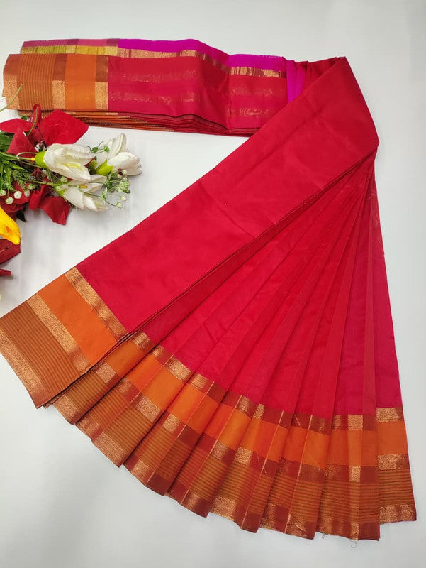 Plain Cotton Saree | Zari Border | PNC33 - Sri Sakthi Pugazh Tex PNC33 - Cotton