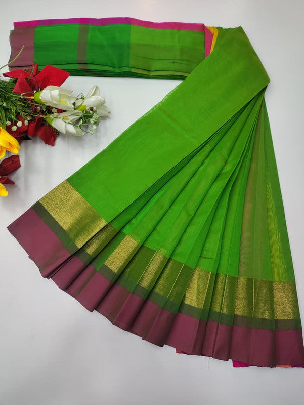 Plain Cotton Saree | Zari Border | PNC33 - Sri Sakthi Pugazh Tex PNC33 - Cotton