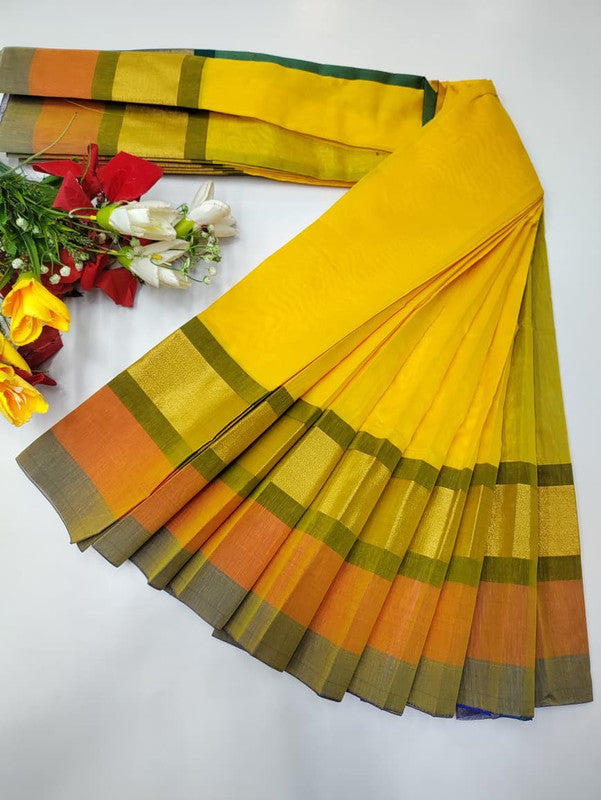 Plain Cotton Saree | Zari Border | PNC33 - Sri Sakthi Pugazh Tex PNC33 - Cotton