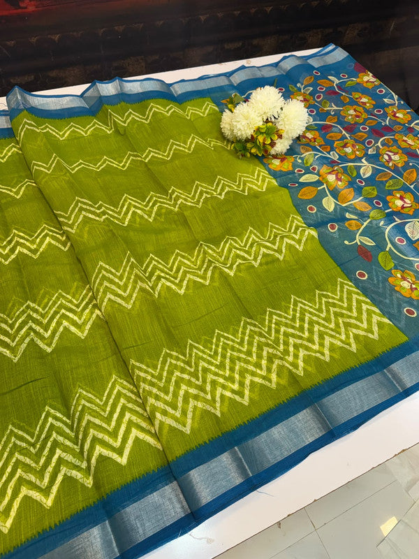 Club Linen Printed Saree in premium linen fabric for festive wear