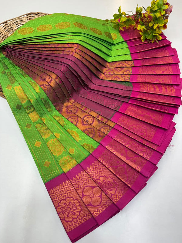 Premium Radhai Soft Silk Saree with elegant Zari work for wedding wear