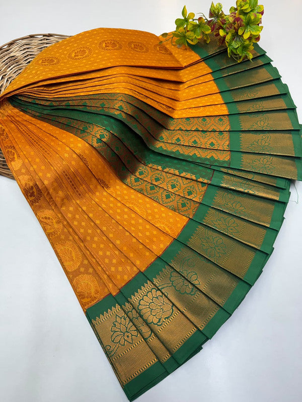 Premium Radhai Soft Silk Saree with elegant Zari work for wedding wear
