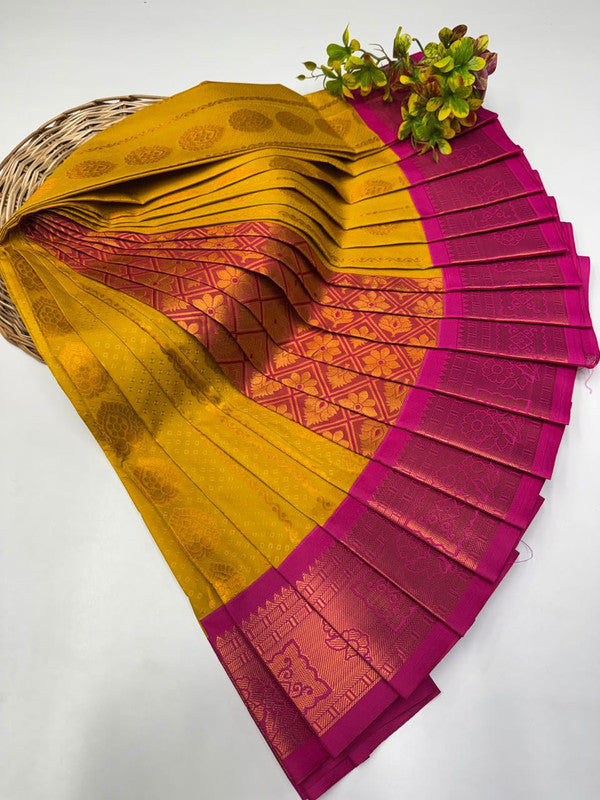Premium Radhai Soft Silk Saree with elegant Zari work for wedding wear