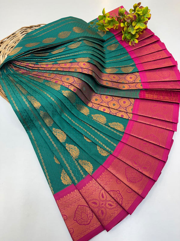 Premium Radhai Soft Silk Saree with elegant Zari work for wedding wear