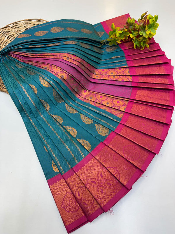 Premium Radhai Soft Silk Saree with elegant Zari work for wedding wear