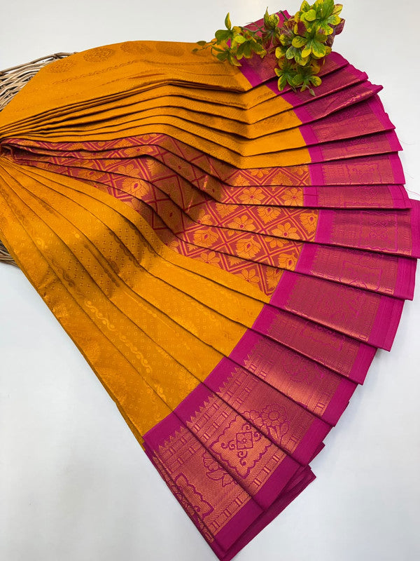 Premium Radhai Soft Silk Saree with elegant Zari work for wedding wear
