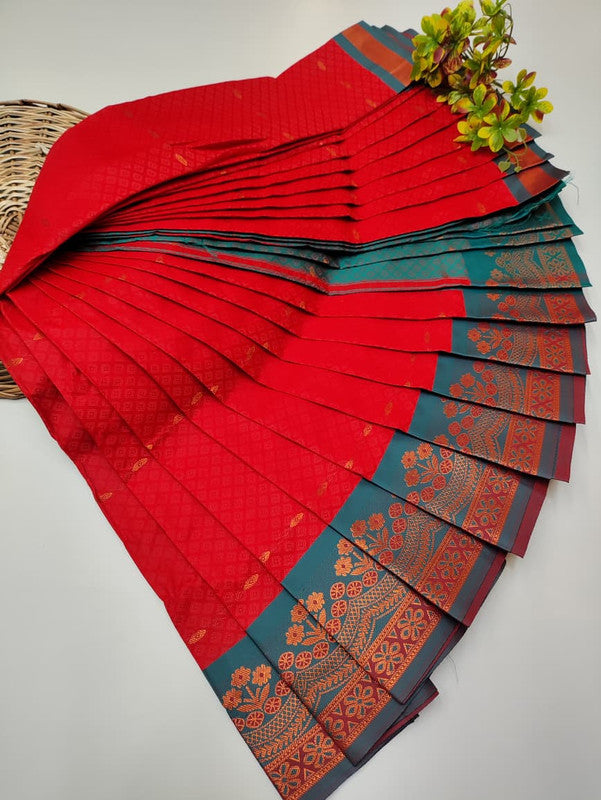 Honey Soft Silk Saree with elegant Zari work for wedding wear