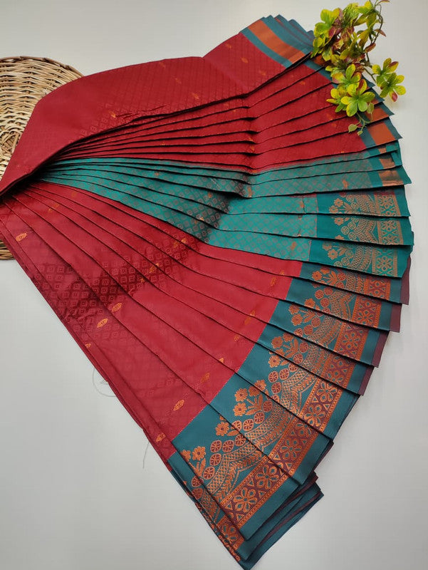 Honey Soft Silk Saree with elegant Zari work for wedding wear