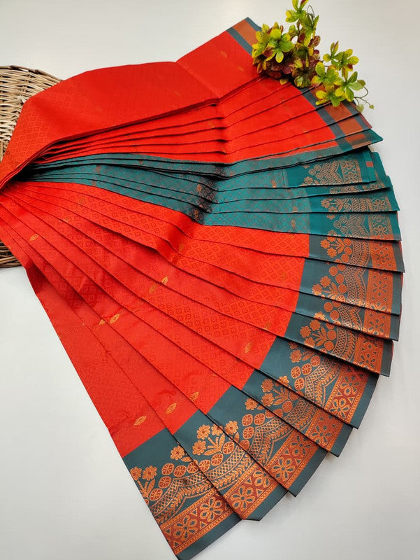 Honey Soft Silk Saree with elegant Zari work for wedding wear