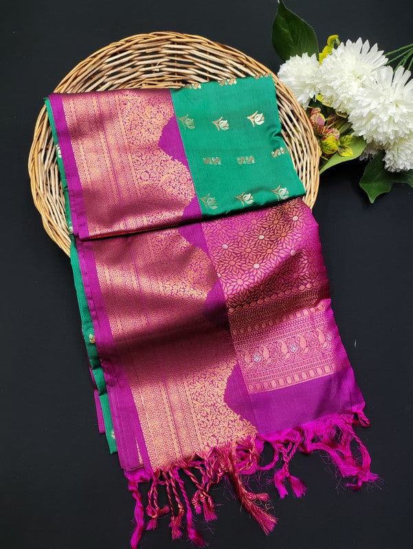 Ramaniyam Luxury Soft Silk Zari Saree for wedding wear with contrast blouse