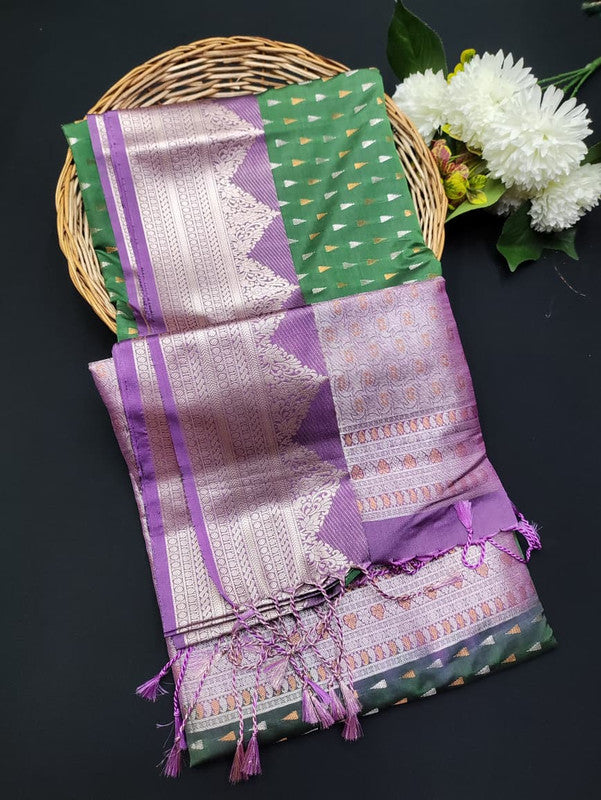 Ramaniyam Luxury Soft Silk Zari Saree for wedding wear with contrast blouse