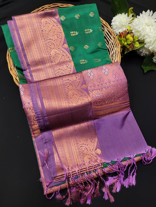 Ramaniyam Luxury Soft Silk Zari Saree for wedding wear with contrast blouse