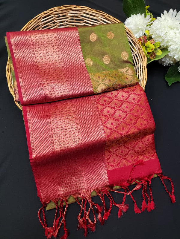 Ramaniyam Luxury Soft Silk Zari Saree for wedding wear with contrast blouse