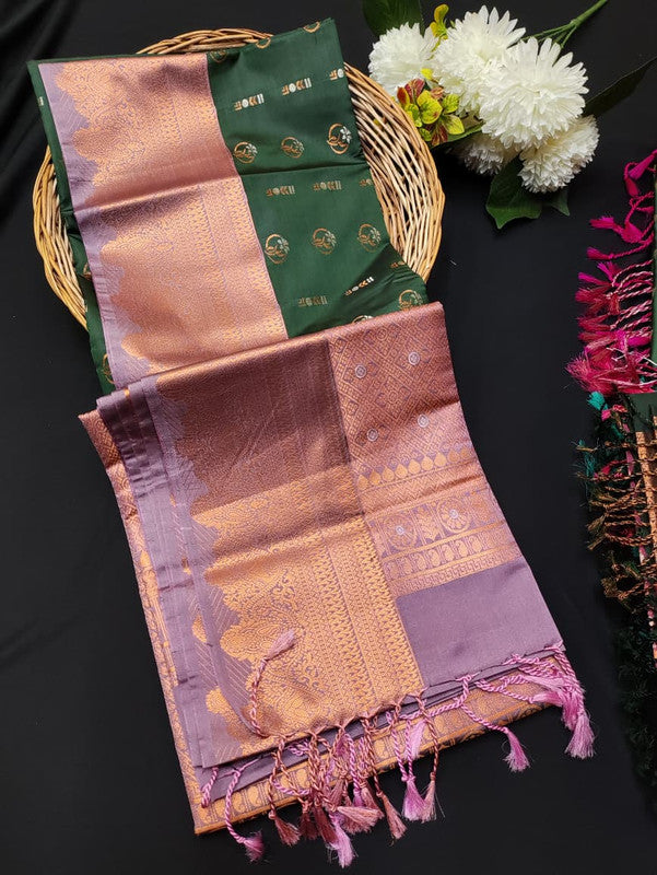 Ramaniyam Luxury Soft Silk Zari Saree for wedding wear with contrast blouse