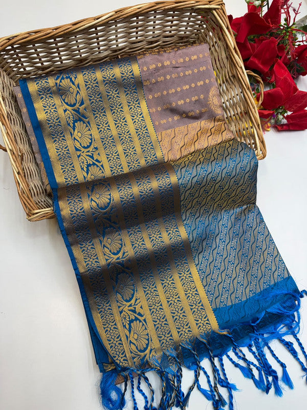 Ramaniyam Luxury Soft Silk Zari Saree for wedding wear with contrast blouse