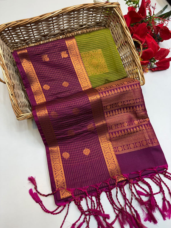 Ramaniyam Luxury Soft Silk Zari Saree for wedding wear with contrast blouse