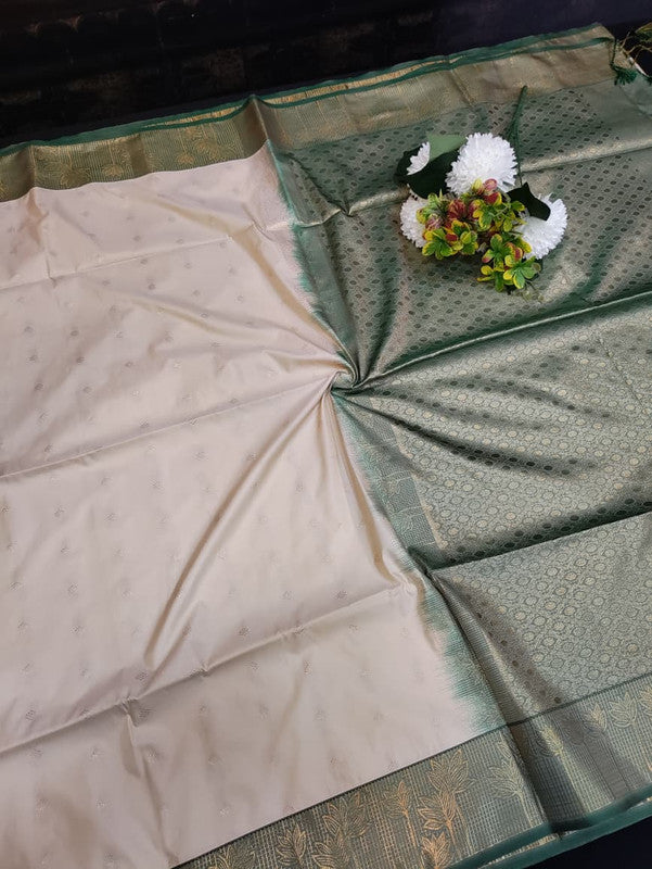 Semi Silk Saree with elegant zari work for wedding wear women