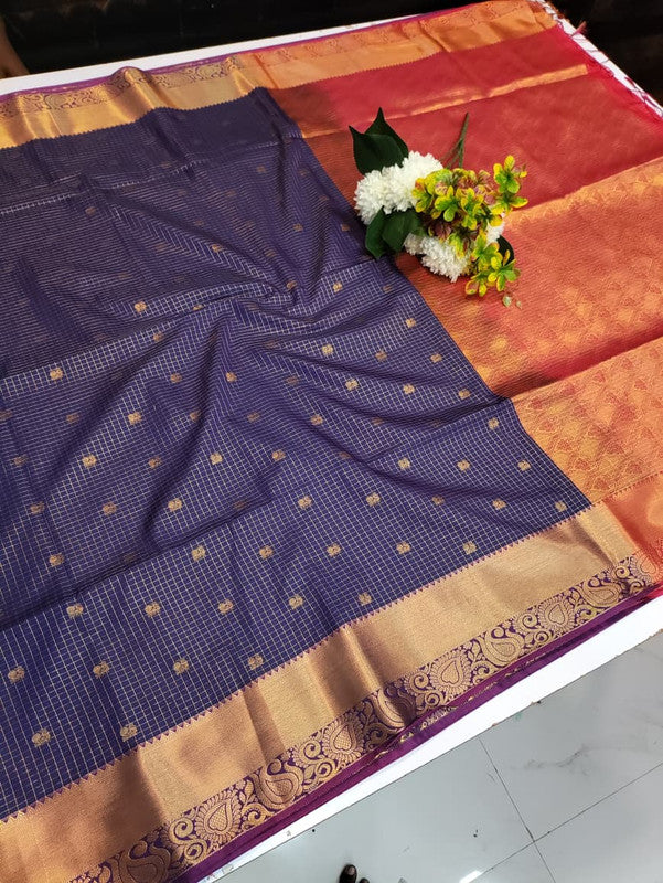 Artificial Naar Pattu Zari Saree with Contrast Blouse for Wedding Wear