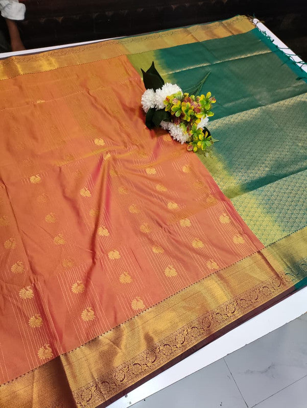 Artificial Naar Pattu Zari Saree with Contrast Blouse for Wedding Wear