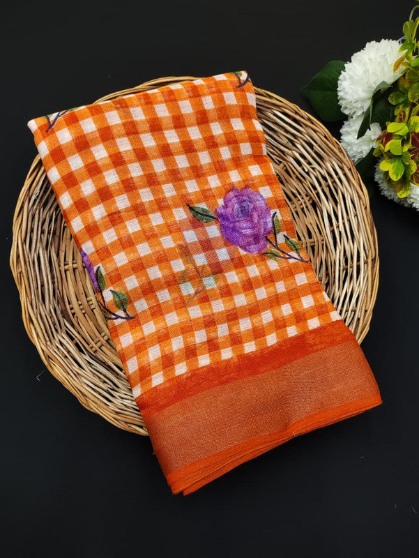 Club Linen | Printed Saree | CUP87