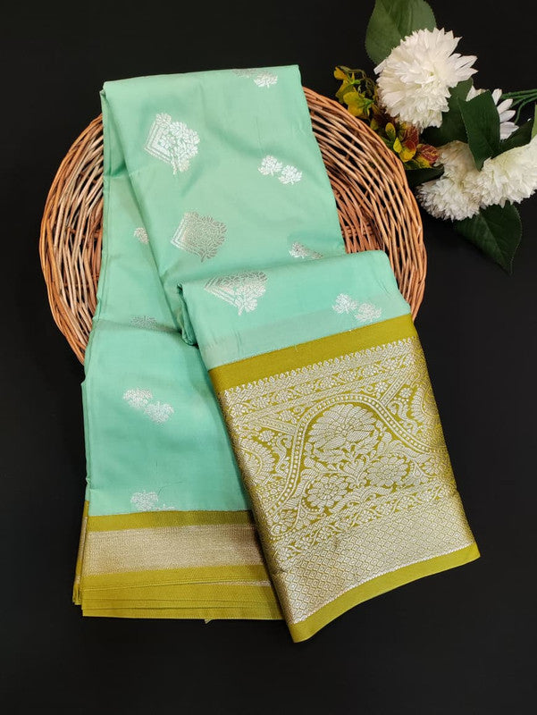 Sundari Semi Silk Saree with elegant zari work for wedding wear