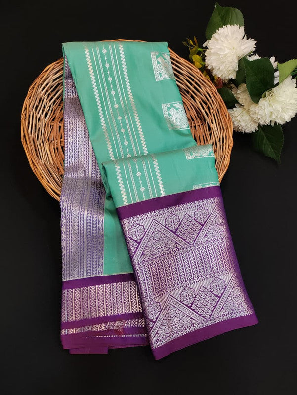 Sundari Semi Silk Saree with elegant zari work for wedding wear