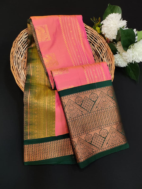 Sundari Semi Silk Saree with elegant zari work for wedding wear