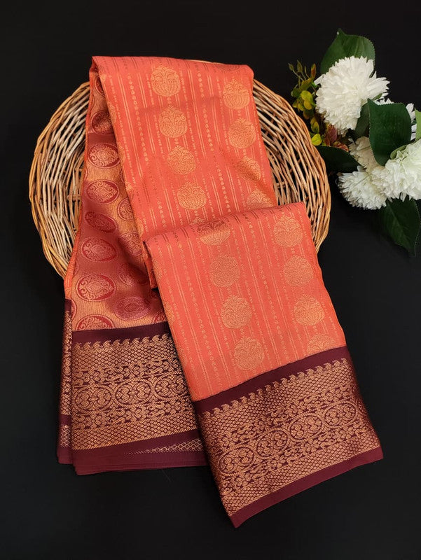 Sundari Semi Silk Saree with elegant zari work for wedding wear