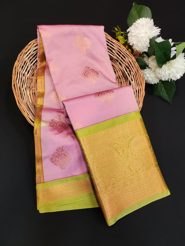 Sundari Semi Silk Saree with elegant zari work for wedding wear