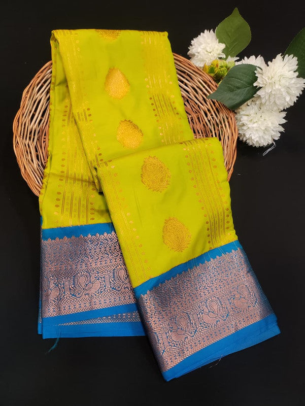 Sundari Semi Silk Saree with elegant zari work for wedding wear