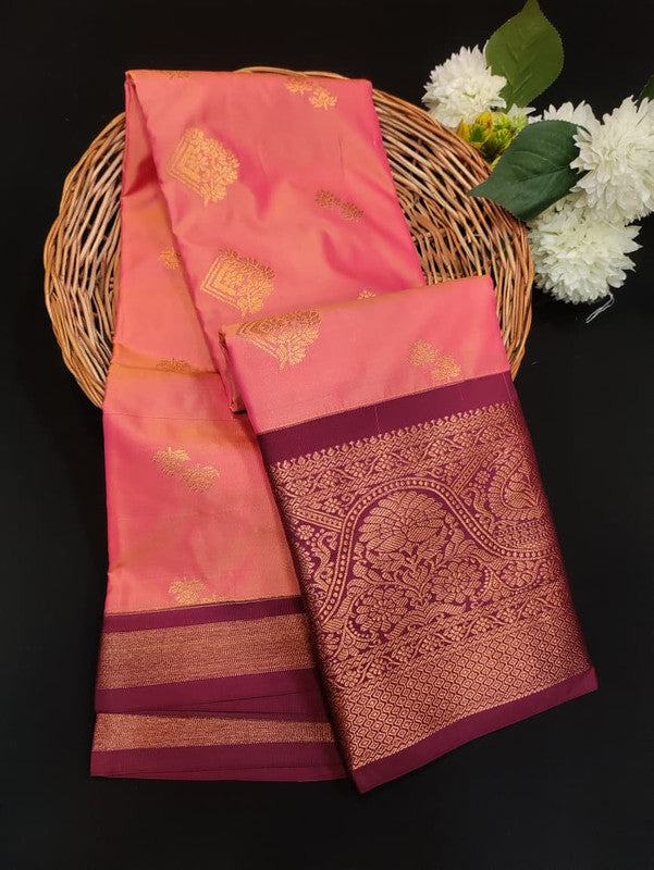 Sundari Semi Silk Saree with elegant zari work for wedding wear