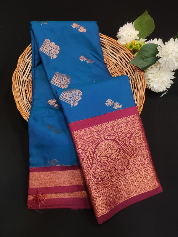 Sundari Semi Silk Saree with elegant zari work for wedding wear