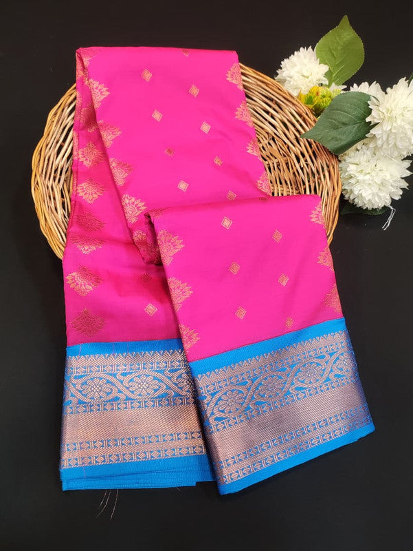 Sundari Semi Silk Saree with elegant zari work for wedding wear